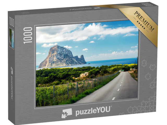 Puzzle 1000 pezzi „Strada per la spiaggia di Cala d'Hort con vista su Es Vedra. Ibiza“