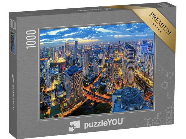 Puzzle 1000 pezzi „Paesaggio urbano nel centro di Bangkok, Thailandia“