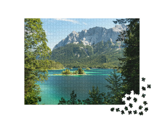 Puzzle 1000 pezzi „Veduta dello Zugspitze e dell'Eibsee, Baviera, Germania“