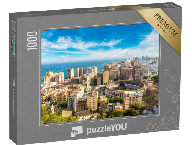 Puzzle 1000 pezzi „Vista aerea panoramica di Malaga, Spagna“