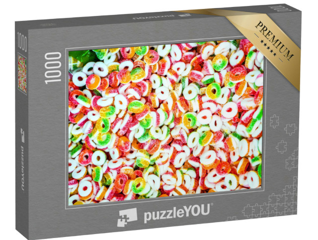 Puzzle 1000 pezzi „Caramelle di gelatina colorate e ricoperte di zucchero“