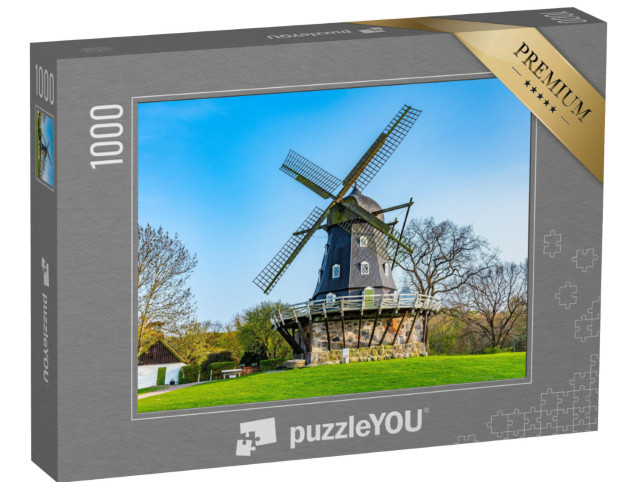 Puzzle 1000 pezzi „Mulino a vento medievale vicino al castello di Malmö in Svezia“