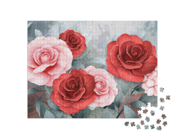 Puzzle 1000 pezzi „Rose rosa e rosse“