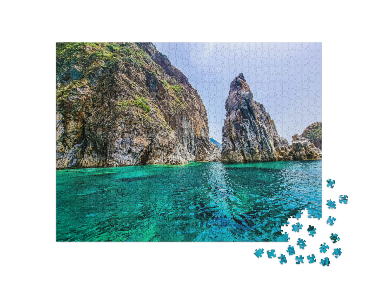 Puzzle 1000 pezzi „Il paradiso. La meravigliosa isola di Ponza. Un mare cristallino.“