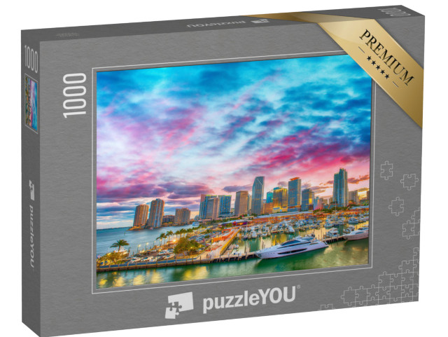 Puzzle 1000 pezzi „Crepuscolo su Miami, Florida“