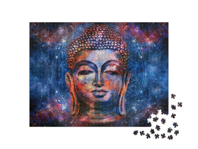 Puzzle 1000 pezzi „Acquerello digitale: Buddha Mandala“