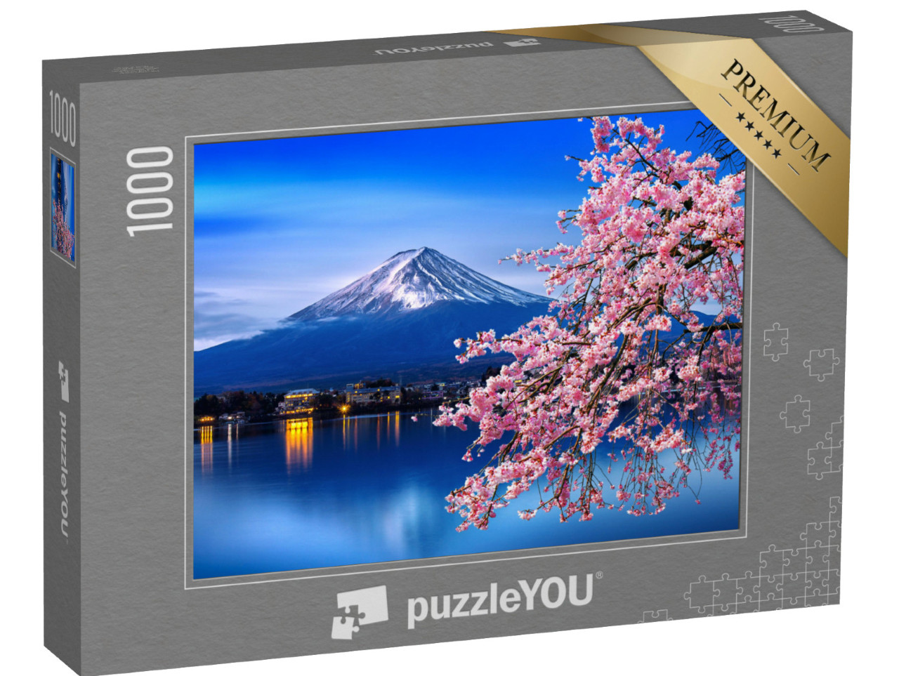 Puzzle 1000 pezzi „Fiori di ciliegio sul Monte Fuji in primavera, Giappone“