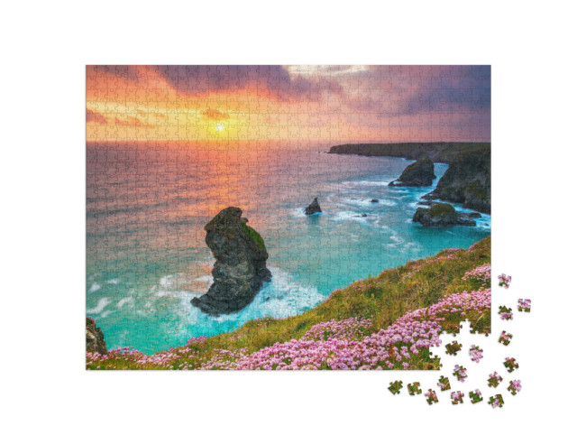 Puzzle 1000 pezzi „Passi di Beruthan, Cornovaglia settentrionale, Gran Bretagna“