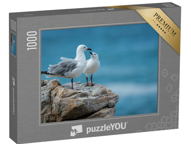 Puzzle 1000 pezzi „Coppia di gabbiani sulla costa rocciosa dell'Oceano Indiano“