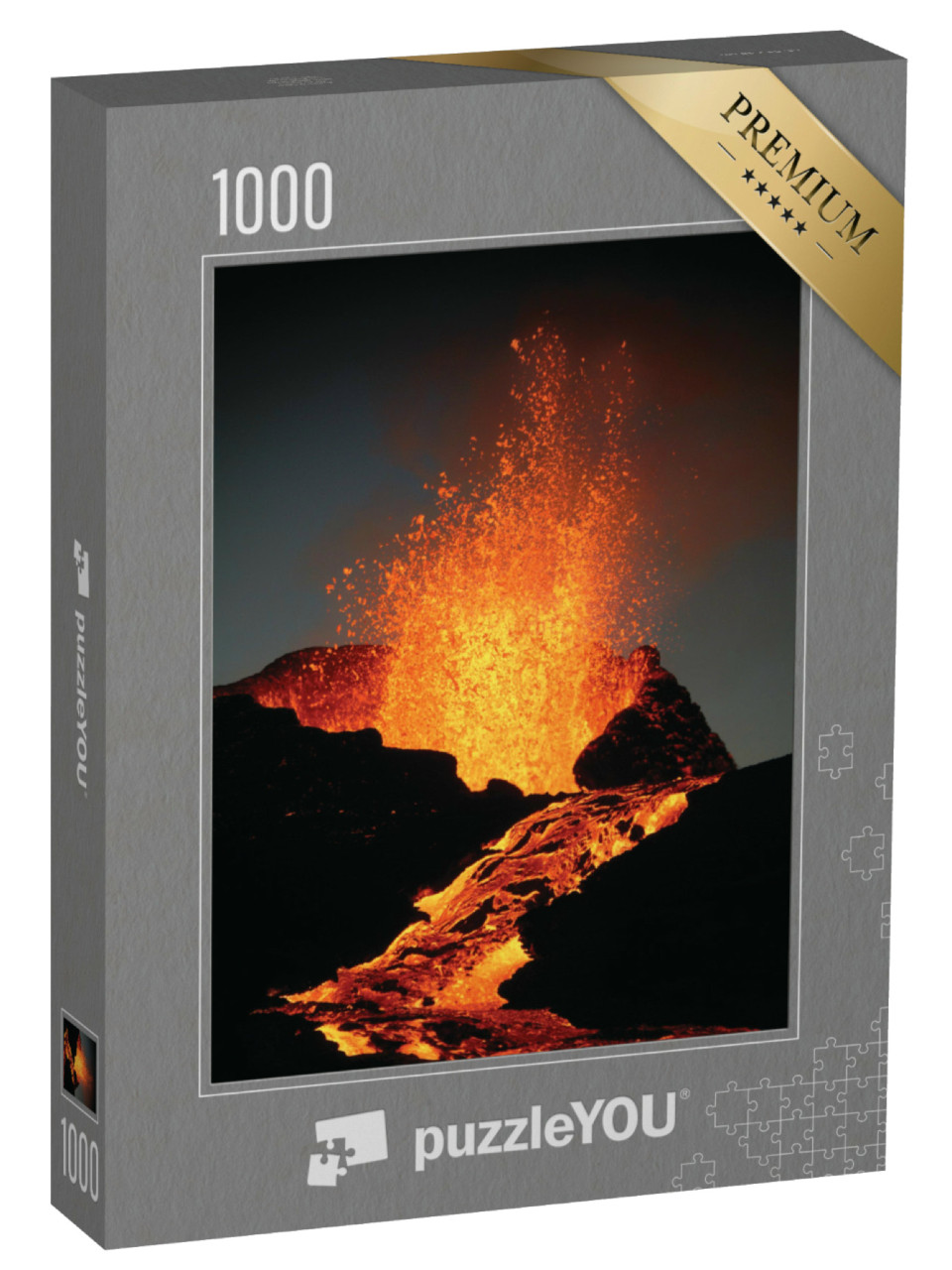 Puzzle 1000 pezzi „La lava incandescente fuoriesce dal vulcano Kilauea“