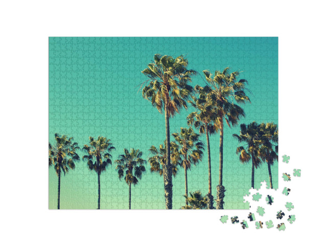 Puzzle 1000 pezzi „Palme sulla spiaggia di Santa Monica“
