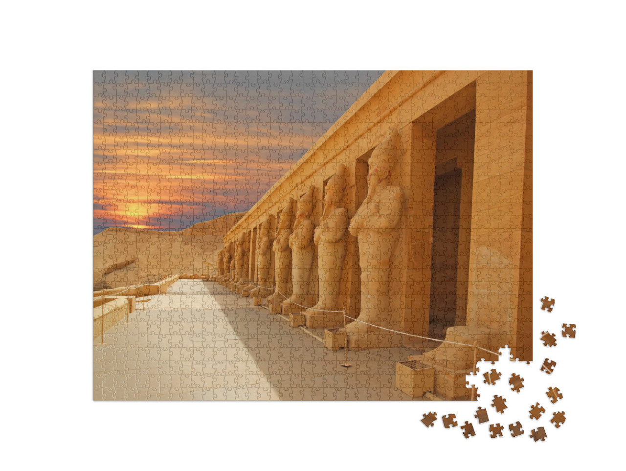 Puzzle 1000 pezzi „Valle dei Re nell'antica Tebe, oggi Luxor, al mattino, Egitto“