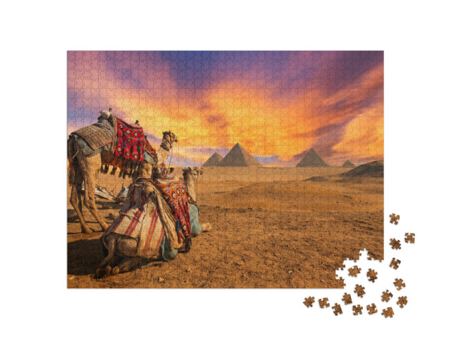 Puzzle 1000 pezzi „Veduta generale delle piramidi di Giza, Egitto“