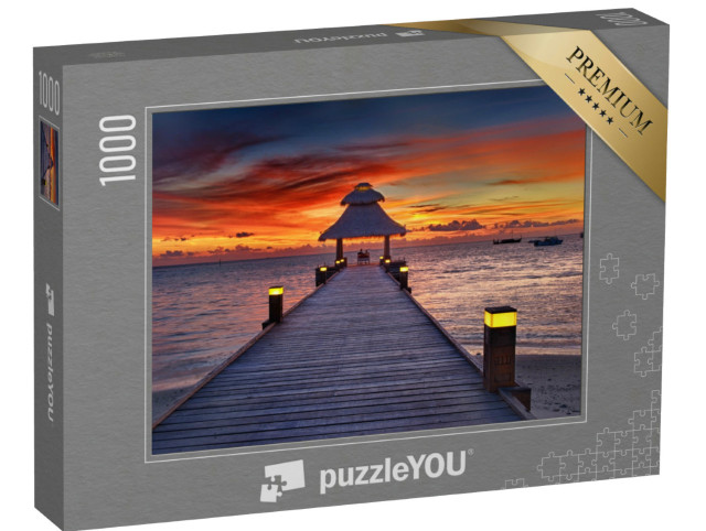 Puzzle 1000 pezzi „Un tramonto luminoso sull'Oceano Indiano, Maldive“