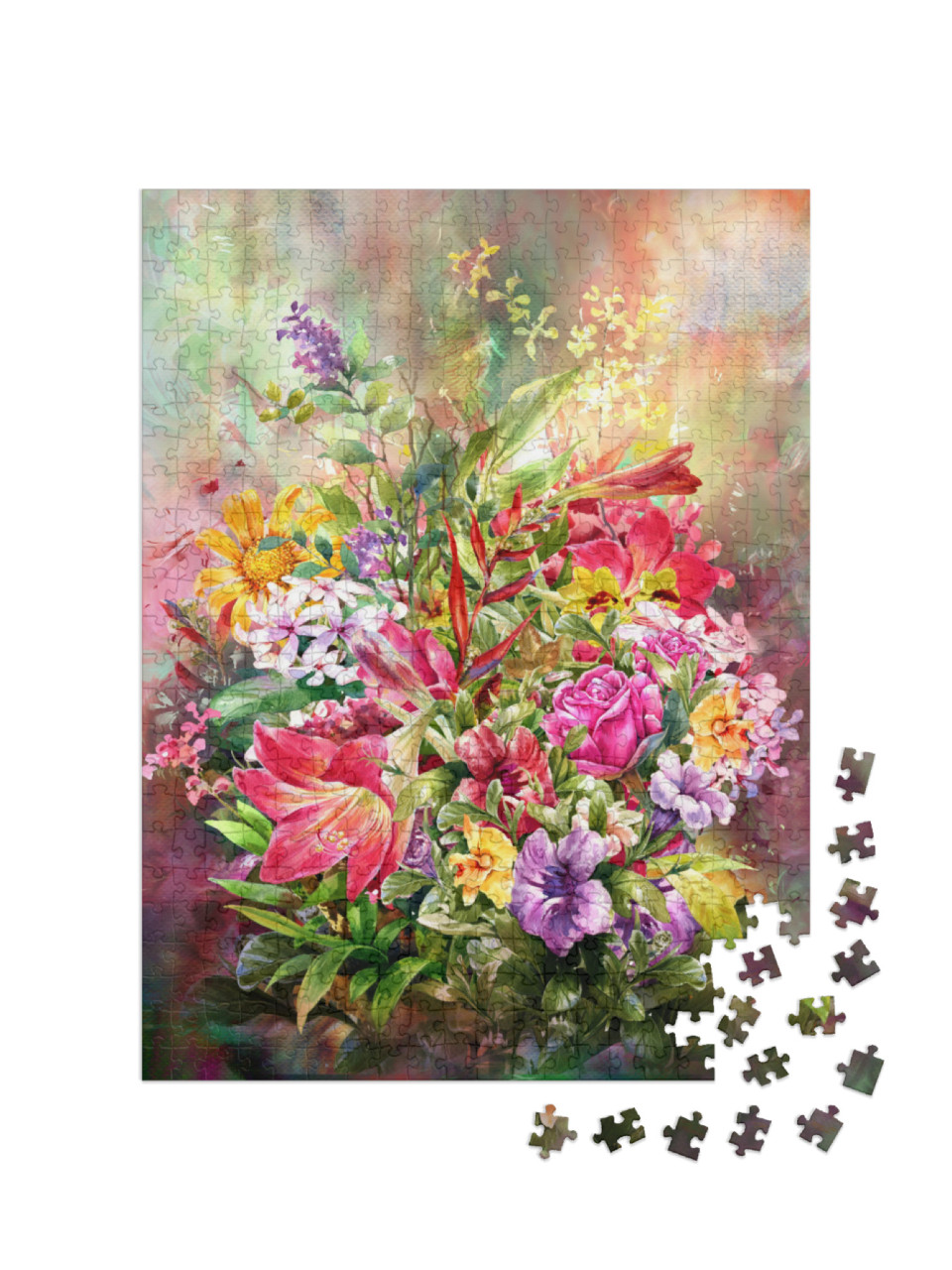 Puzzle 500 pezzi „Bouquet di fiori colorati“