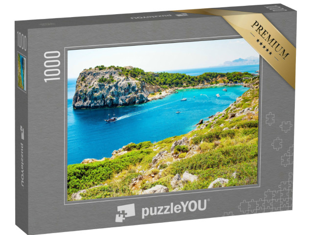 Puzzle 1000 pezzi „Baia di Anthony Quinn a Rodi, Mediterraneo, Grecia“