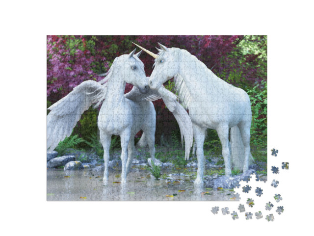 Puzzle 1000 pezzi „Unicorno e Pegaso“