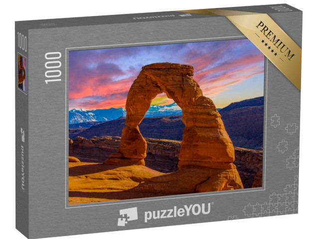 Puzzle 1000 pezzi „Tramonto sul parco nazionale di Arches nello Utah“