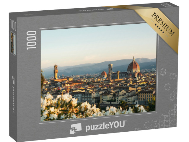 Puzzle 1000 pezzi „Panorama di Firenze all'alba da Piazza Michelangelo. La vista più bella del mondo.“