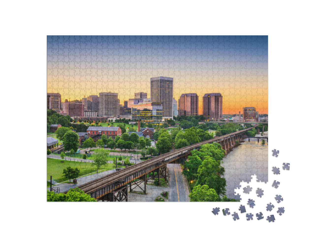 Puzzle 1000 pezzi „Skyline di Richmond, Virginia, USA“