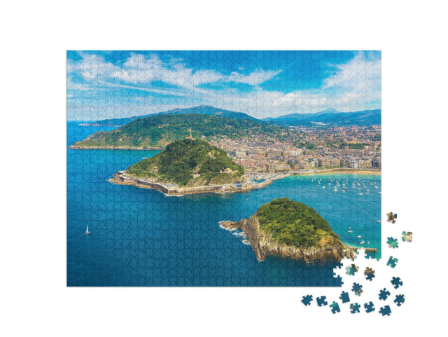Puzzle 1000 pezzi „Vista panoramica di San Sebastian, Spagna“