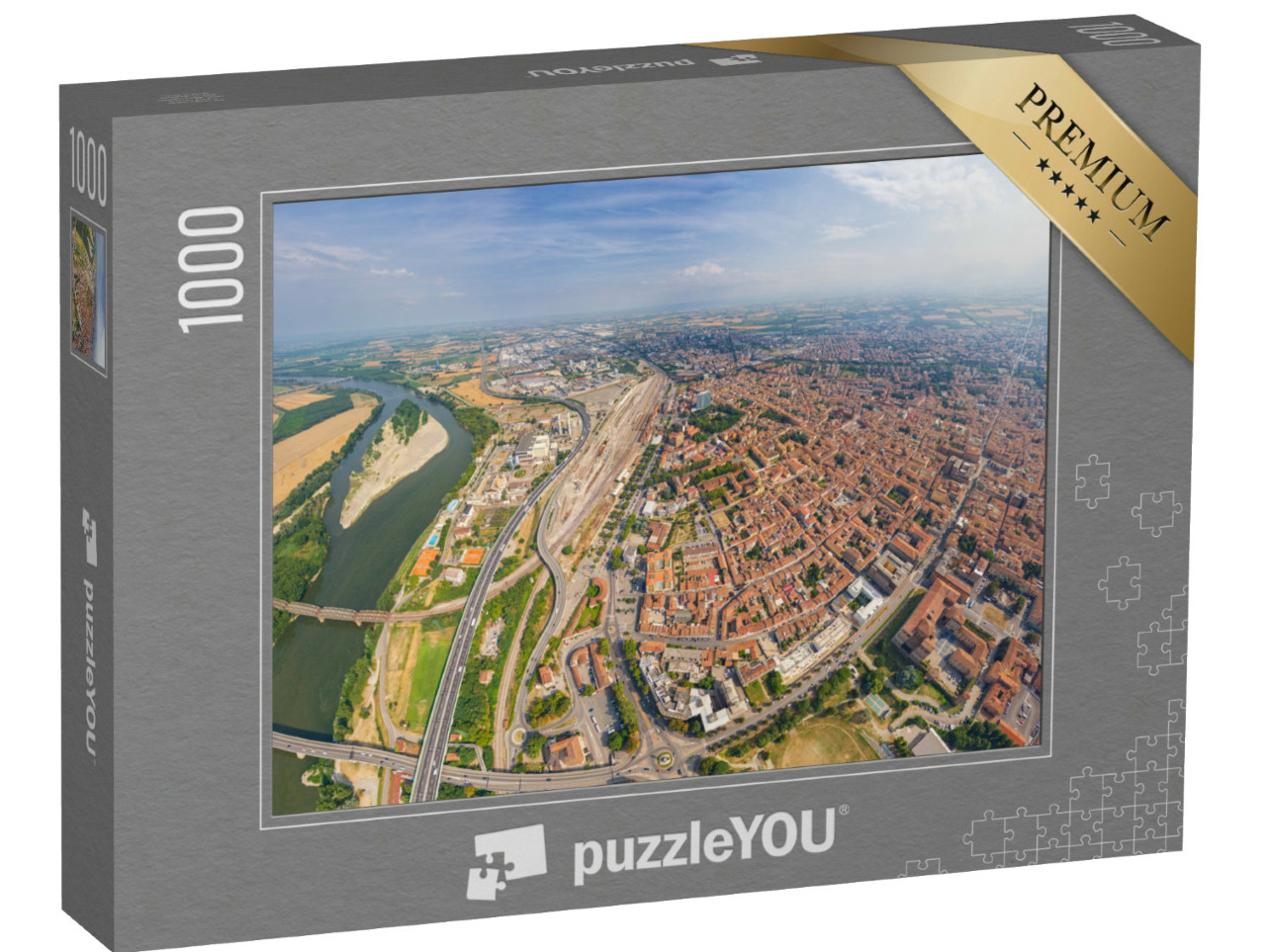 Puzzle 1000 pezzi „Piacenza, città dell'Emilia-Romagna, in un giorno d'estate“