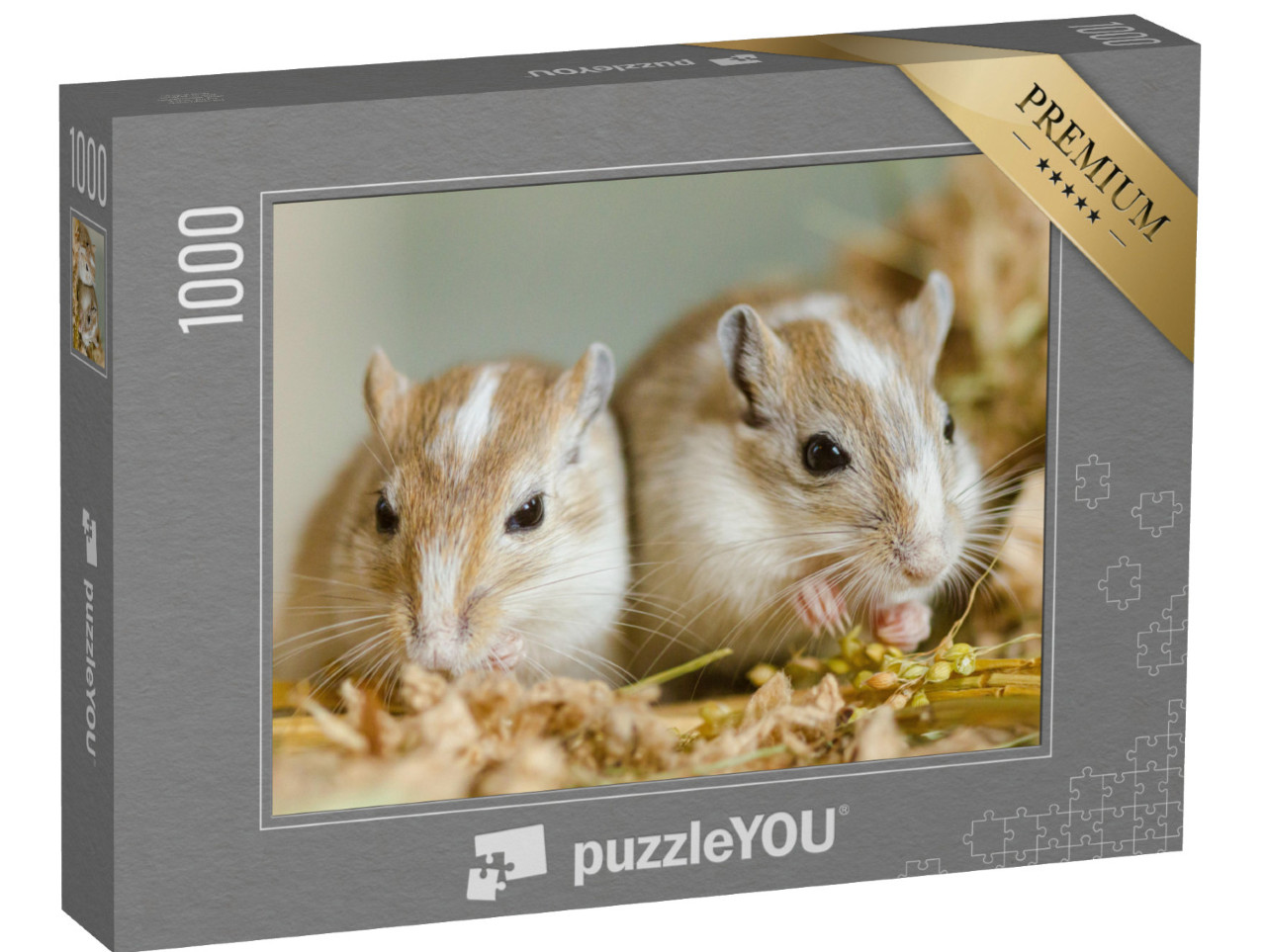 Puzzle 1000 pezzi „Due simpatici gerbilli della Mongolia“