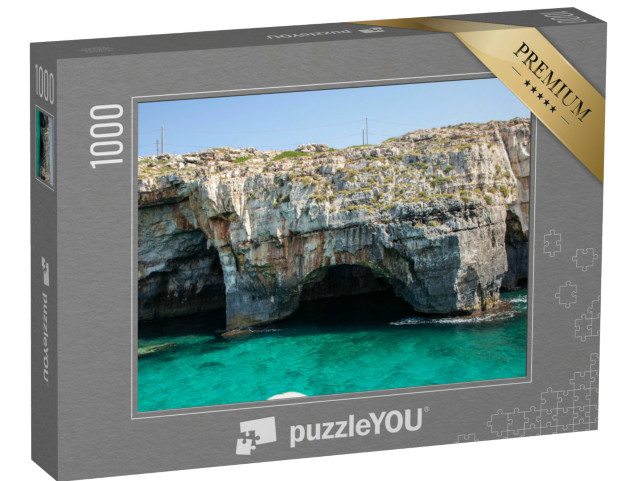 Puzzle 1000 pezzi „le grotte della costa salentina a Santa Maria di Leuca, regione Puglia“