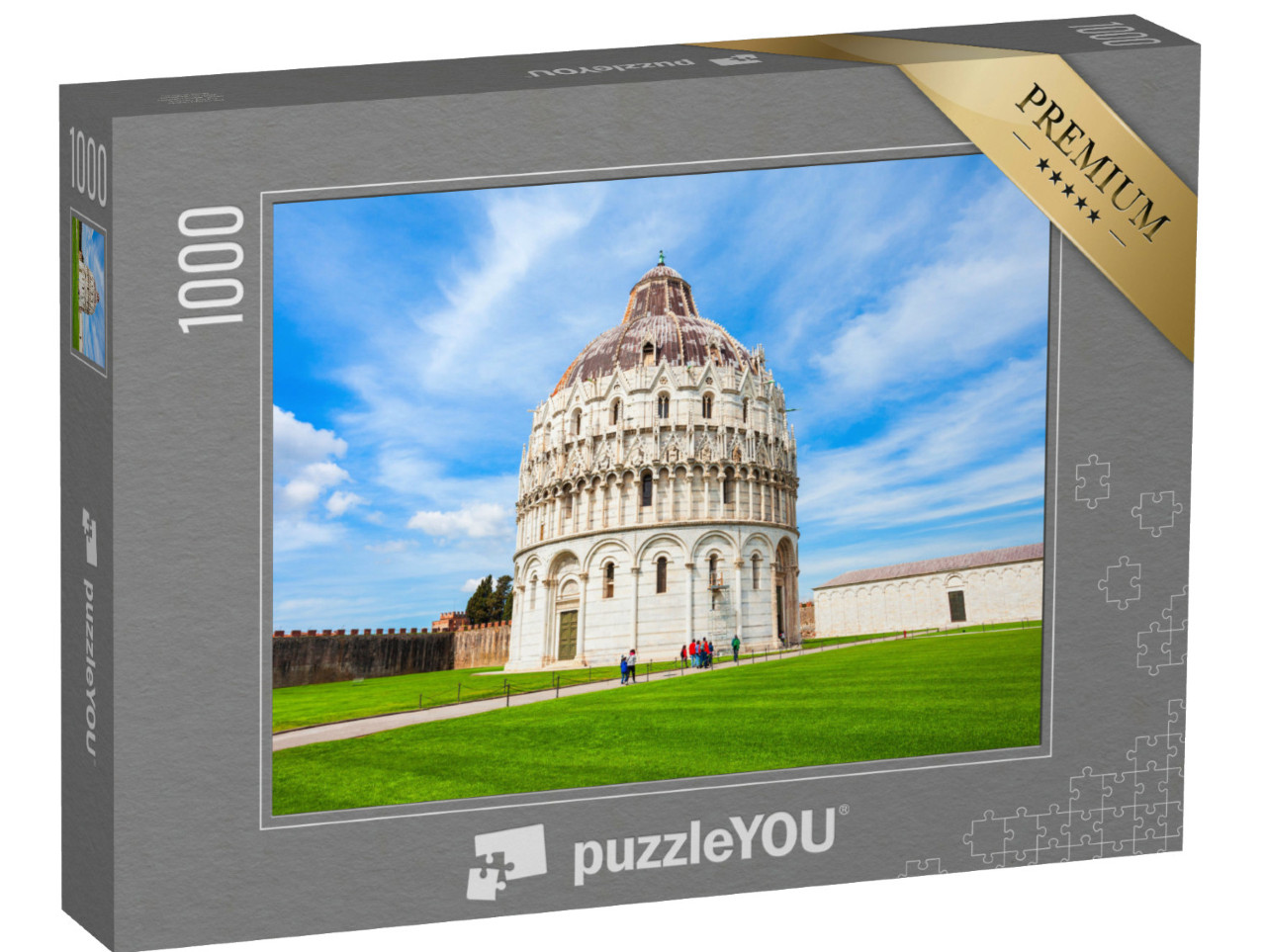 Puzzle 1000 pezzi „Il Battistero di Pisa, Torre pendente in Piazza dei Miracoli a Pisa, Italia“