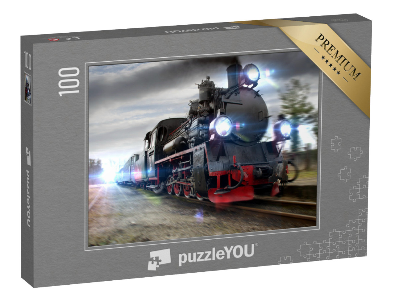 Puzzle 100 pezzi „Locomotiva a vapore fumante“