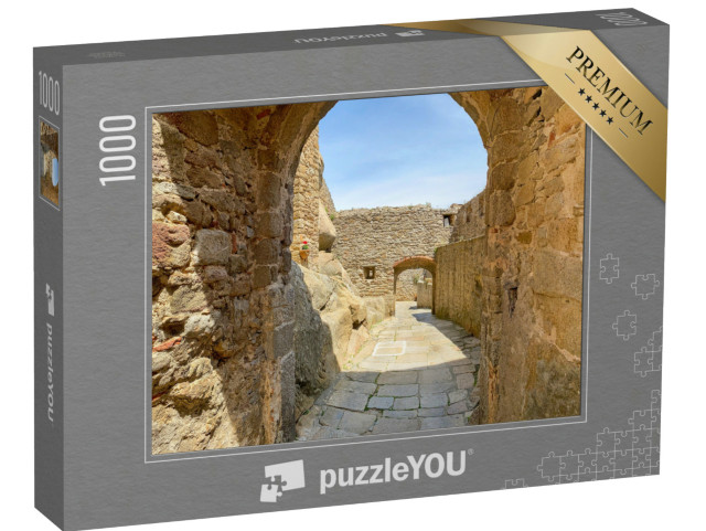 Puzzle 1000 pezzi „Centro storico di Giglio Castello sull'Isola del Giglio, bellissimi edifici in stile rustico“