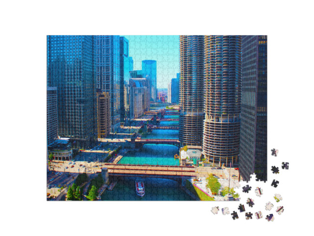 Puzzle 1000 pezzi „Fiume Chicago“