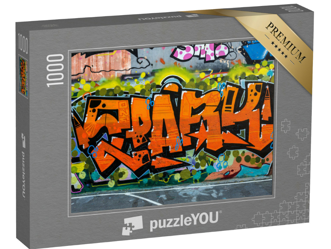 Puzzle 1000 pezzi „Graffiti di street art su un'intera parete“