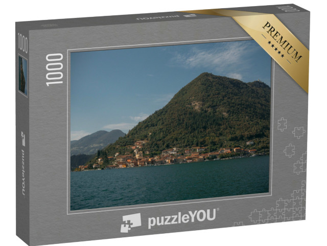 Puzzle 1000 pezzi „Bella vista del lago d'Iseo con le montagne, Italia“