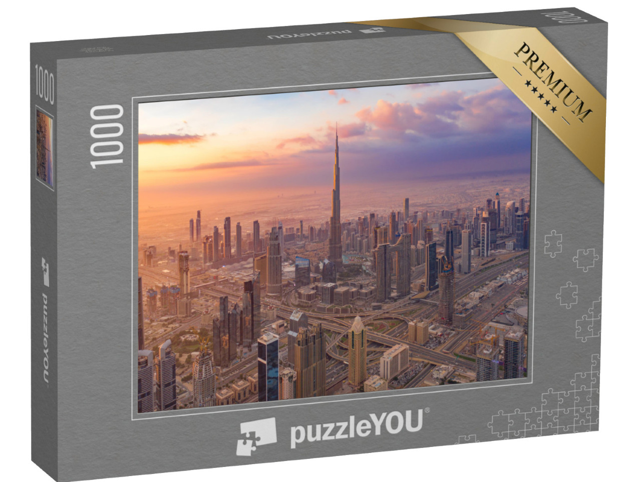 Puzzle 1000 pezzi „Vista aerea del Burj Khalifa nel centro di Dubai“