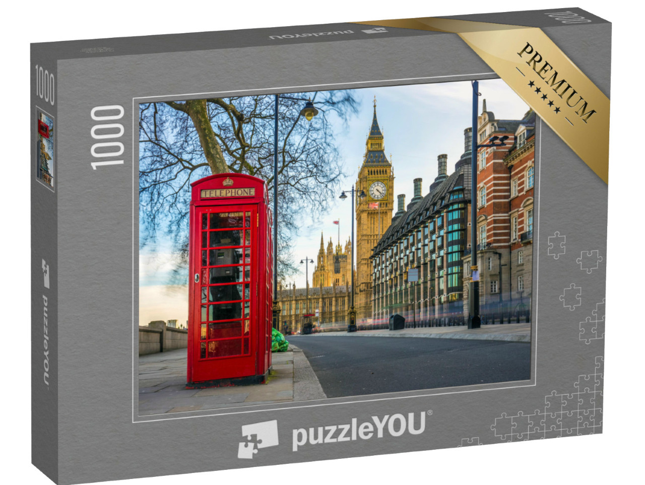 Puzzle 1000 pezzi „Cabina telefonica e Big Ben, Londra, Inghilterra“