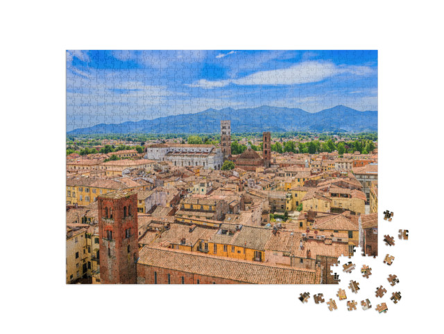 Puzzle 1000 pezzi „Lucca, Italia. Veduta aerea della città.“