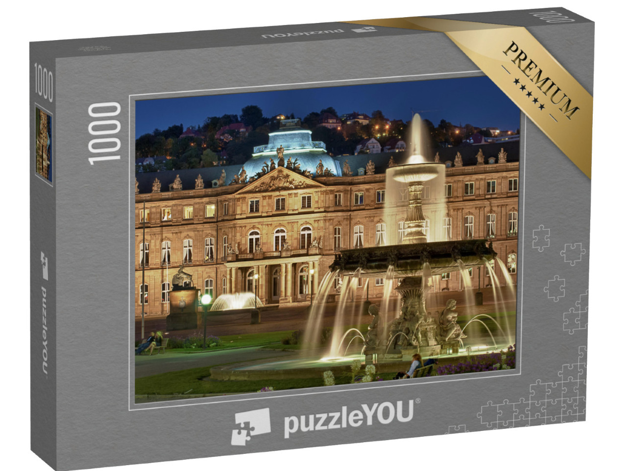 Puzzle 1000 pezzi „Fontana del "Nuovo Palazzo" Stoccarda, Germania“