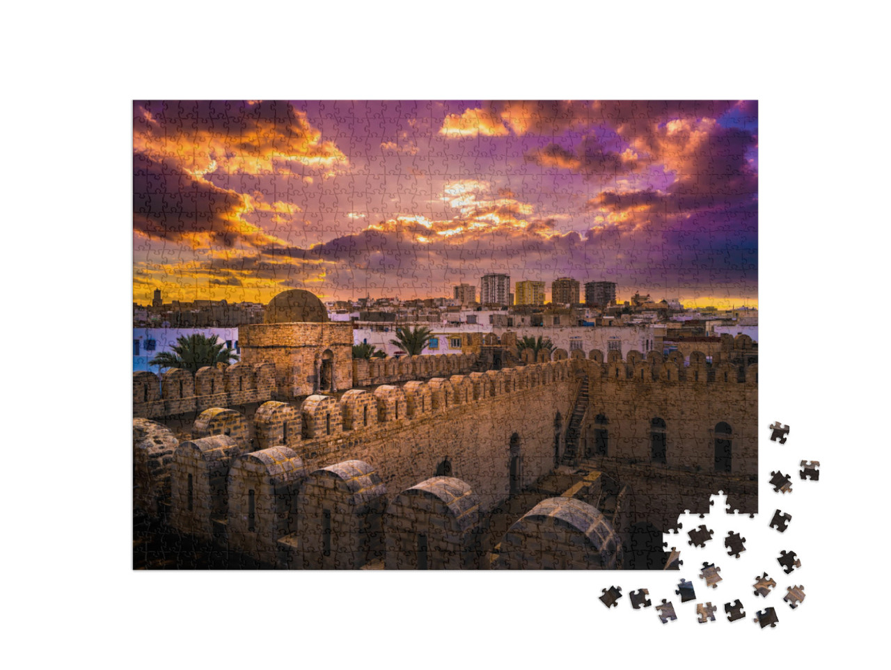 Puzzle 1000 pezzi „Torre della fortezza di Ribat di Sousse, Tunisia“