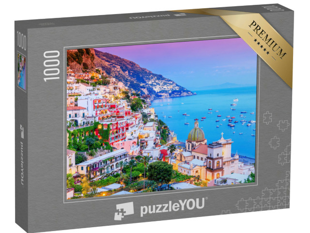 Puzzle 1000 pezzi „Costiera Amalfitana, Italia. Vista della città di Positano e del mare, Amalfi“