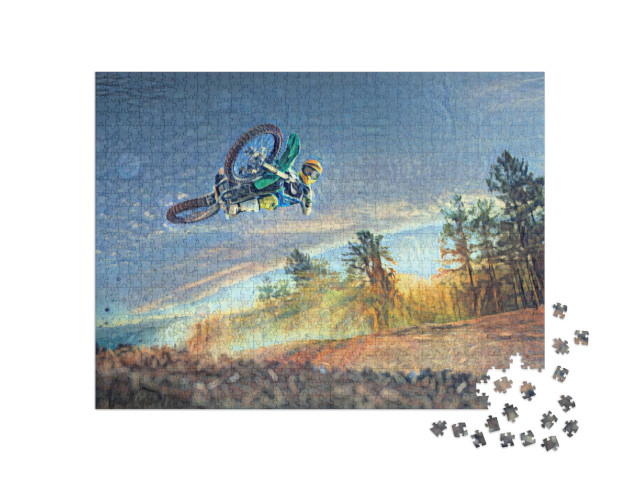 Puzzle 1000 pezzi „nello stile di Paul-Cezanne - Cavaliere di bicicletta - Puzzle-Collection Artisti & Dipinti“