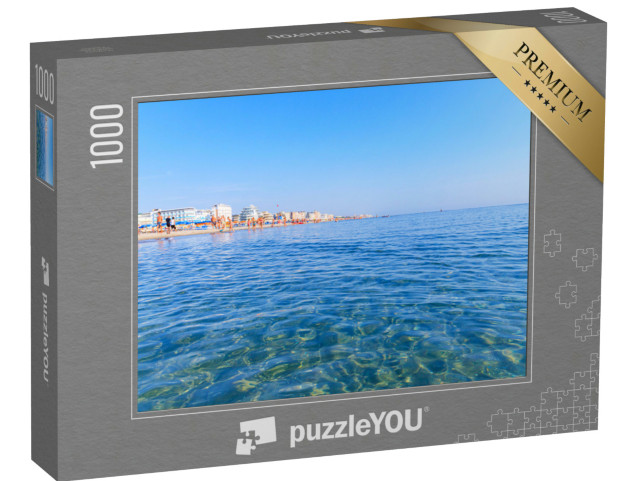 Puzzle 1000 pezzi „Superficie dell'acqua blu del mare, costa adriatica, Italia.“