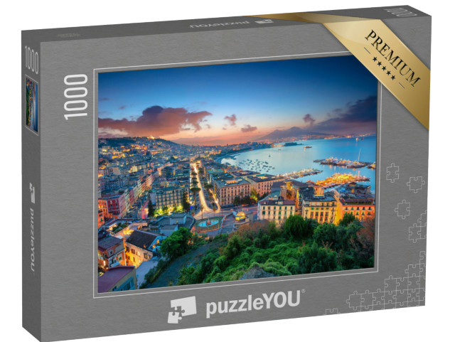 Puzzle 1000 pezzi „Veduta aerea di Napoli, Campania, Italia all'alba“
