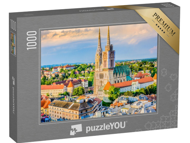 Puzzle 1000 pezzi „Cattedrale di Zagabria: vista aerea dalla Croazia“