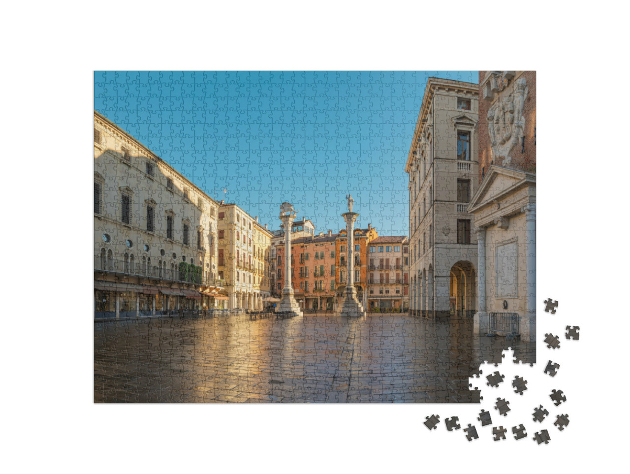 Puzzle 1000 pezzi „Vicenza - Piazza dei Signori al tramonto.“
