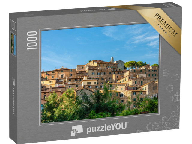 Puzzle 1000 pezzi „Pomeriggio di sole nel villaggio di Campiglia Marittima, nella regione Toscana“