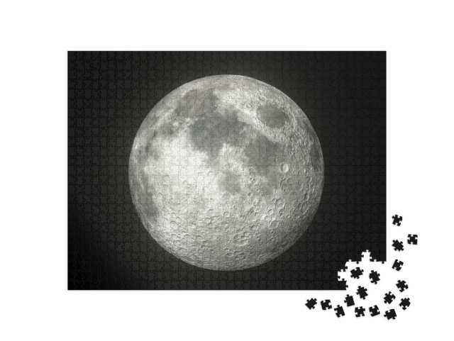 Puzzle 1000 pezzi „La luna splendente nello spazio“