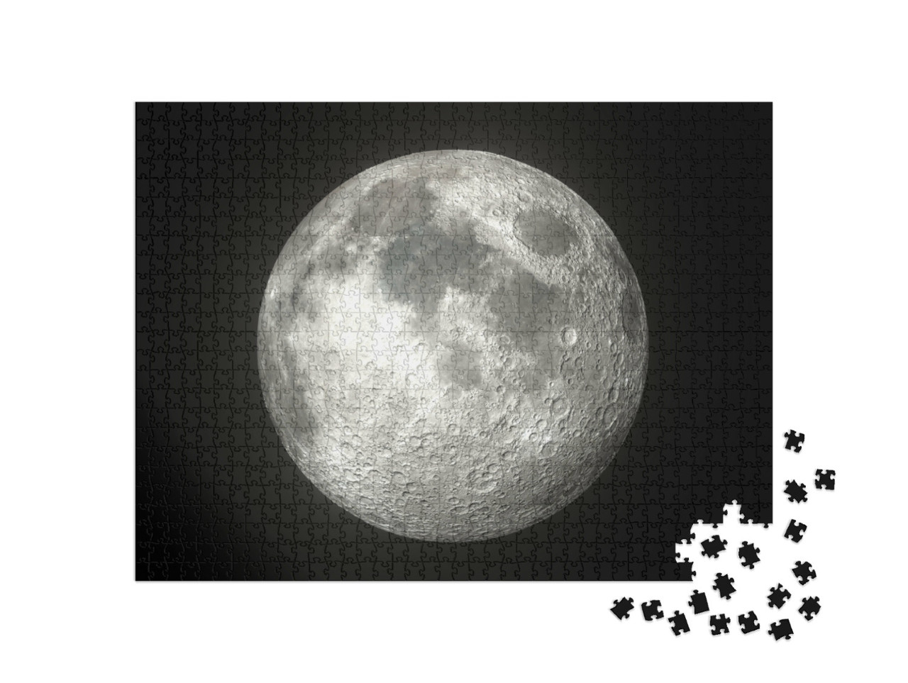 Puzzle 1000 pezzi „La luna splendente nello spazio“