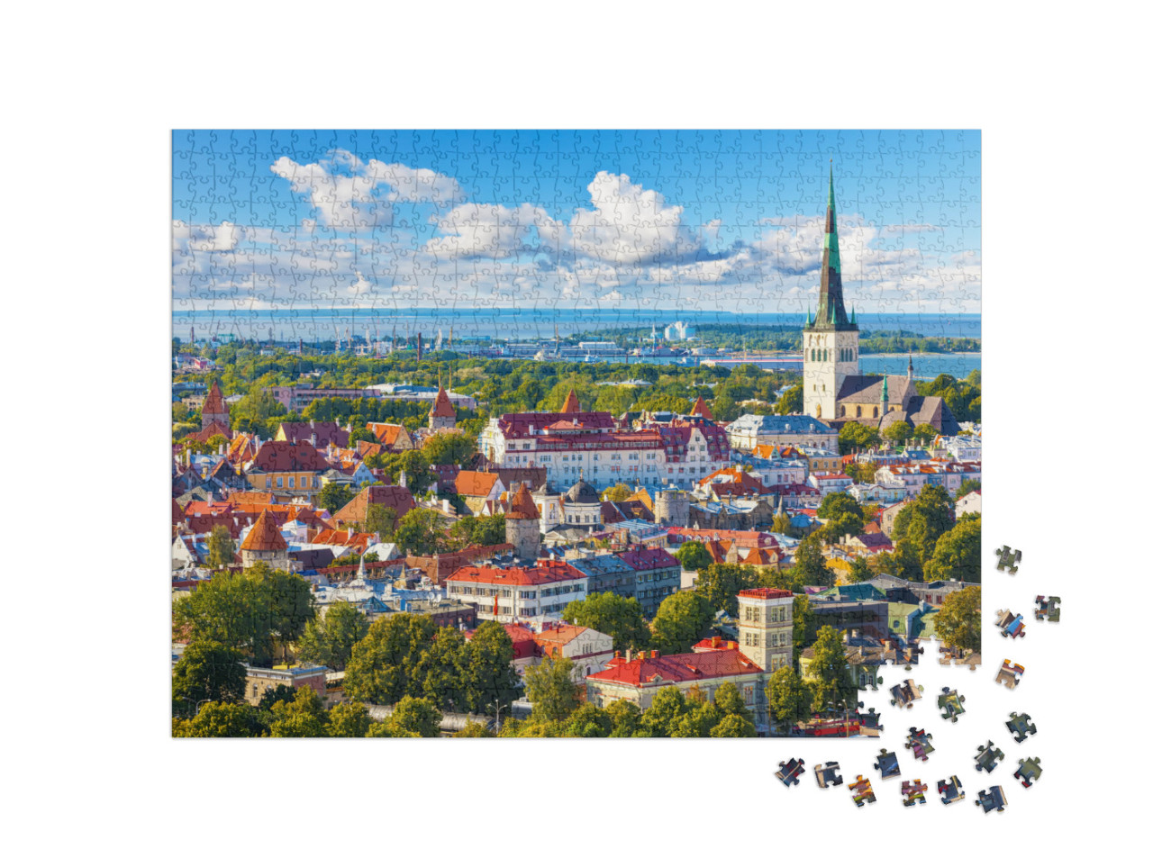 Puzzle 1000 pezzi „Panorama del centro storico di Tallinn, Estonia“