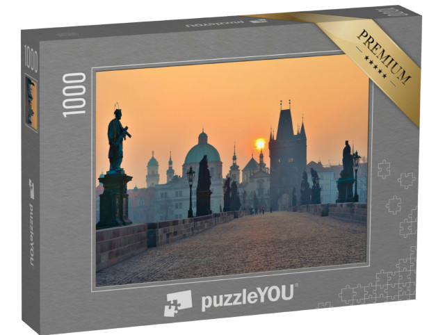 Puzzle 1000 pezzi „L'alba su Praga - vista dal Ponte Carlo“